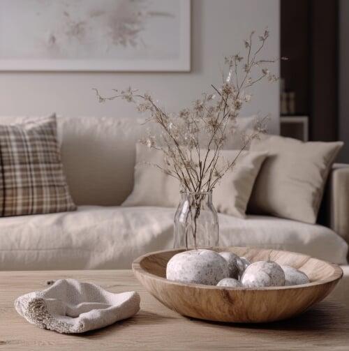 Staging accessories in a livingroom